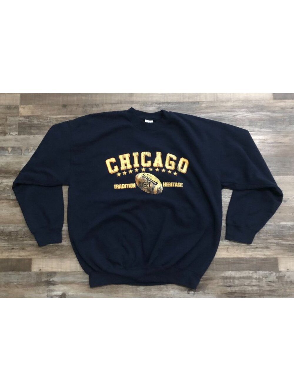 Vintage Chicago Tradition Heritage Football 54 Mens XL Navy Blue Sweatshirt